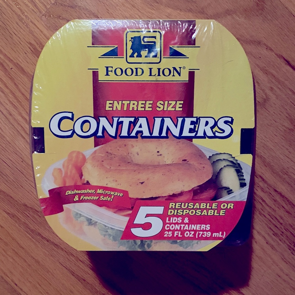 Set of 5 Reusable Entree Size Containers